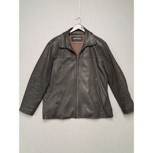 Snoop Dogg Clothing Company Leather Bomber Jacket Mens Size XL Black